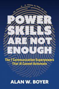 The title cover of a new book that introduces seven communication superpowers that matter in an AI-accelerated workplace