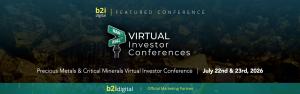 More than 30 resource companies from the U.S., Canada, and Australia will present live at B2i Digital’s Featured Conference, with investor Q&A and one-on-one meeting opportunities.