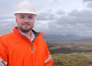 Burlington Stone Sales Director Andrew Woon in high viz at Quarry