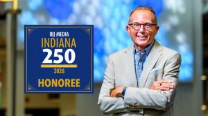Robert A. Coons portrait with Indiana 250 logo.