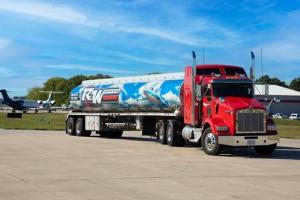A Robertson-Williams Transport tanker on the tarmac