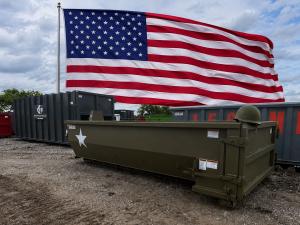 Gentry Dumpster Rentals veterans dumpster built with Keystone Waste Solutions and Folds of Honor serving the Denison TX area