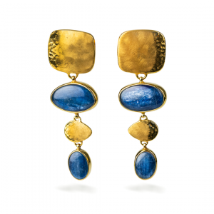 Dune 18k Gold Vermeil Dangle Earring with Kyanite (Photo Credit: Alberto Luzzi)