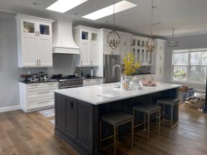 Home renovation. Removed walls between kitchen and living room and combined dining area.