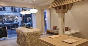 Store interior of MUSASHI JAPAN France White Store