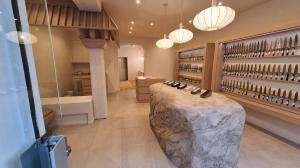 Retail display area inside MUSASHI JAPAN France White Store