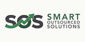 Smart Outsourced Solutions logo with SOS lettermark and a green arrow trending upward through the letters