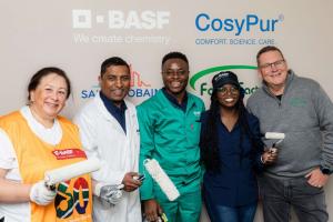 BASF & partners from Kansai Plascon, Bustque, Foam Factory, Trend Group, Protek, A-Thermal, and Technical Finishes at the newly refurbished wellness centre at Sandringham High