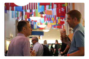 Software executives networking at DevOps Midwest
