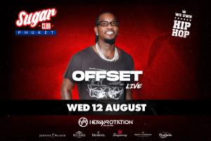 Offset performs live at Sugar Club Phuket, Thailand on 12th August 2026