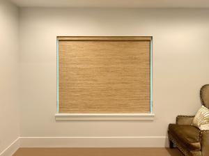 woven wood shades with room darkening features