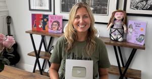 Jackie Morreale celebrates YouTube's Silver Creator Award for Wisdom for Wannabes