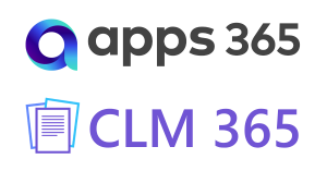 Apps365 CLM 365 contract lifecycle management solution logo for Microsoft 365-powered contract management