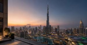 Downtown Dubai skyline at dusk