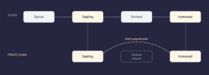 Zcash goes from Sprout, Sapling, and Orchard to Ironwood. Pirate Chain goes from Sapling with a direct upgrade path skipping Orchard to Ironwood.