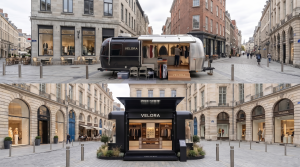 Nomad Luxe mobile pop up shop below a converted Airstream trailer, both set up as fashion boutiques | The Clear Idea