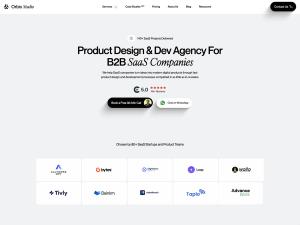 Orbix Studio homepage banner — Product Design & Dev Agency for B2B SaaS and AI companies, 140+ SaaS projects delivered