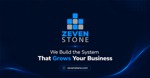 Zevenstone LLC logo and brand banner — We Build the System That Grows Your Business — integrated digital marketing agency headquartered in Middletown Ohio USA