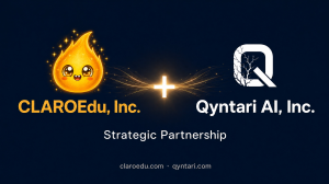CLAROEdu, Inc. + Qyntari AI, Inc. Strategic Partnership Logos