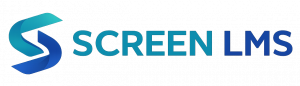 The logo of Screen LMS - completely adaptive by its curves and intuitive by its color