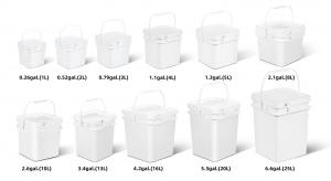 UMETASS Square Plastic Bucket Sizes And Stacking Features