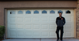 Branded Open Sesame garage door repair service truck in Las Vegas