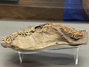 Side view of a 5,500 year old leather shoe excavated from the Areni-1 cave
