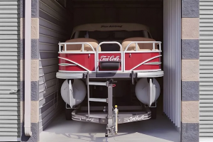 Photo of a boat in a climate controlled storage unit in Heber City