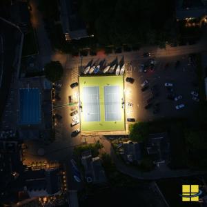 Corinthian Yacht Club Tennis Court Aerial Night Dark Sky LED Lighting - Light Trespass