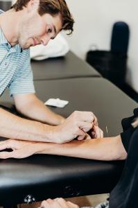 Dr. Taylor performing Dry Needling for a patient.