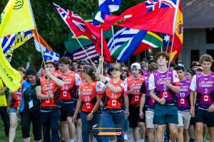 The flag parade at the first Junior Adventure Racing World Championship