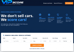 screenshot of Vehicle Intelligence Platform home page