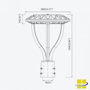 VEND - LED Post Top Light (Dimensions)