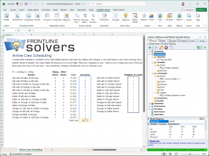 Analytic Solver Optimization: Airline Crew Scheduling in Excel