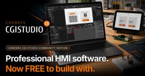 Candera CGI Studio Community Edition brings professional HMI development to makers, students, developers and small businesses. Free for non-commercial use and available for Raspberry Pi 4 and Raspberry Pi 5.