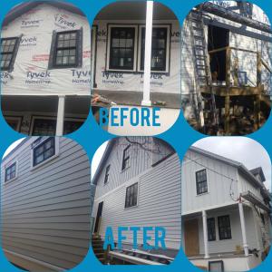 United Better Homes siding installation before and after