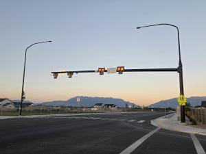 Pedestrian hybrid beacon over SR-193 at 4375 West in West Point, Utah