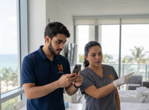 Javier Gonzales conducting property inspection