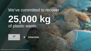 Positive Design partners with Cleanhub to recover 25,000 kg of ocean-bound plastic in Southeast Asia.