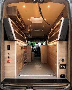 Rear View of the Interior of the Titan Vans 148 EL Metis
