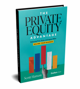 Book cover of The Private Equity Advantage by Scott Hanson, book launch announcement.