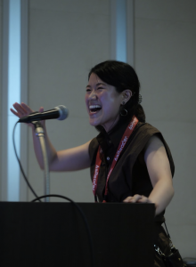 Japanese female executive talks about happiness