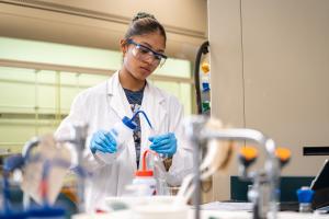 Hands-on scientific inquiry is a hallmark of Saint Mary's, where students engage in meaningful research while building the knowledge and skills to address real-world challenges. /Photo by Francis Tatem