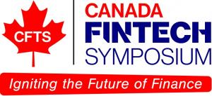 Official Canada FinTech Symposium logo featuring a red maple leaf with the CFTS initials, the event name, and the tagline "Igniting the Future of Finance."