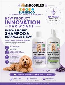 We Love Doodles hypoallergenic detangler spray and hypoallergenic dog shampoo