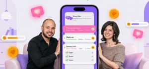 Adela and Ovidiu Neacșu, co-founders of Cutest Couple App, present the app’s shared planning experience for couples.