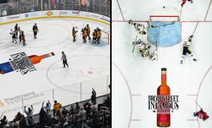 Concept art of what Broadstreet Infamous branding on the ice will look like when the puck drops for the Atlanta Gladiators season opener at Gas South Arena on October 17, 2026.