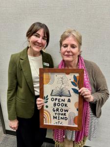 Pamela Lewis with Jessica Jeffers (Right), Director of Williamson County Libraries (Photo Credit Pamela Lewis)