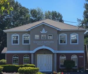 Front exterior of the new Science of Spirituality Meditation Center building in Lynnwood, Washington
