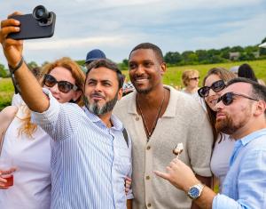 Jordan March, who stars in Netflix's "Owning Manhattan" at Padel for Purpose in Bridgehampton Aug. 2.